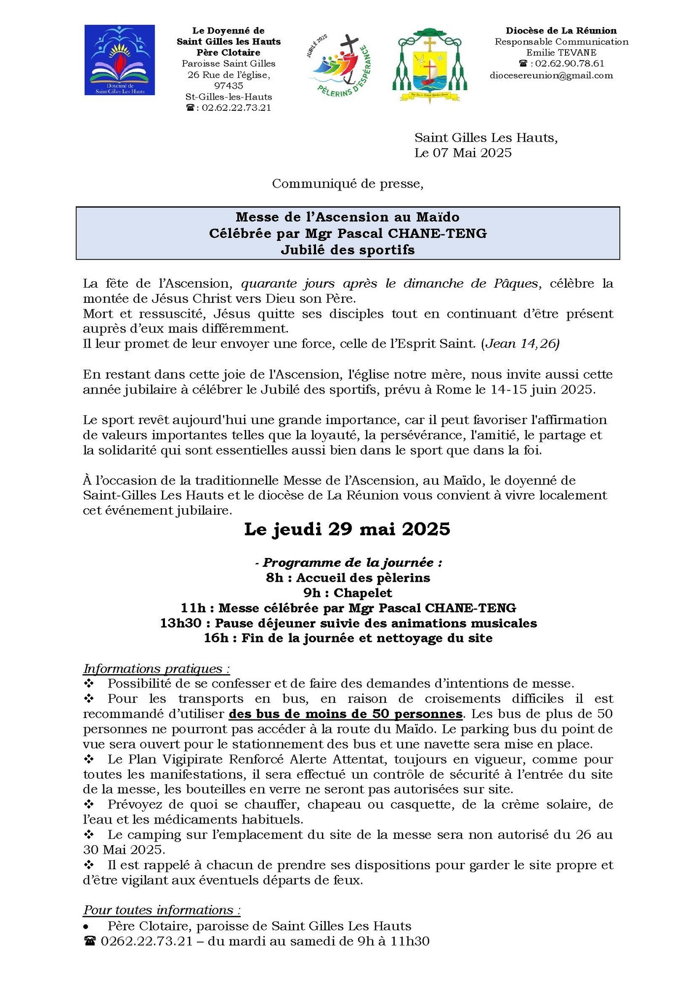 CP Jubilé des Sportifs (messe Ascension)