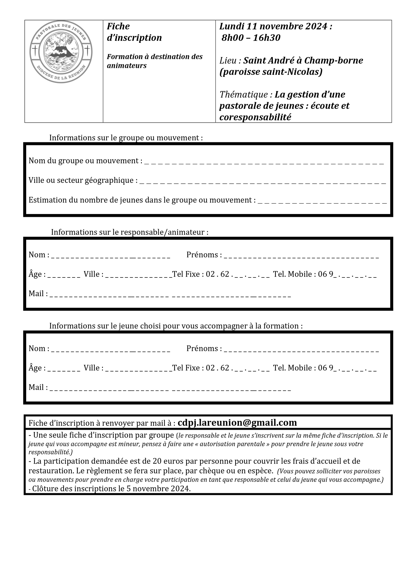 Fiche d'inscription formation CDPJ